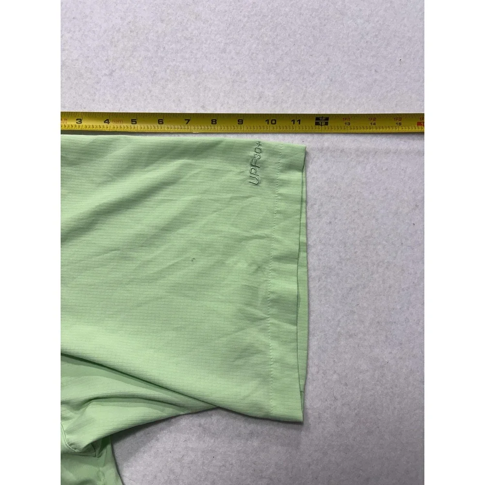Columbia PFG Shirt Mens 2XL Green Short Sleeve Fishing Button Up Vented UPF 30+